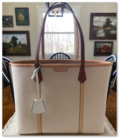Tory Burch Perry Triple Compartment Canvas Tote - Picture 3 of 8